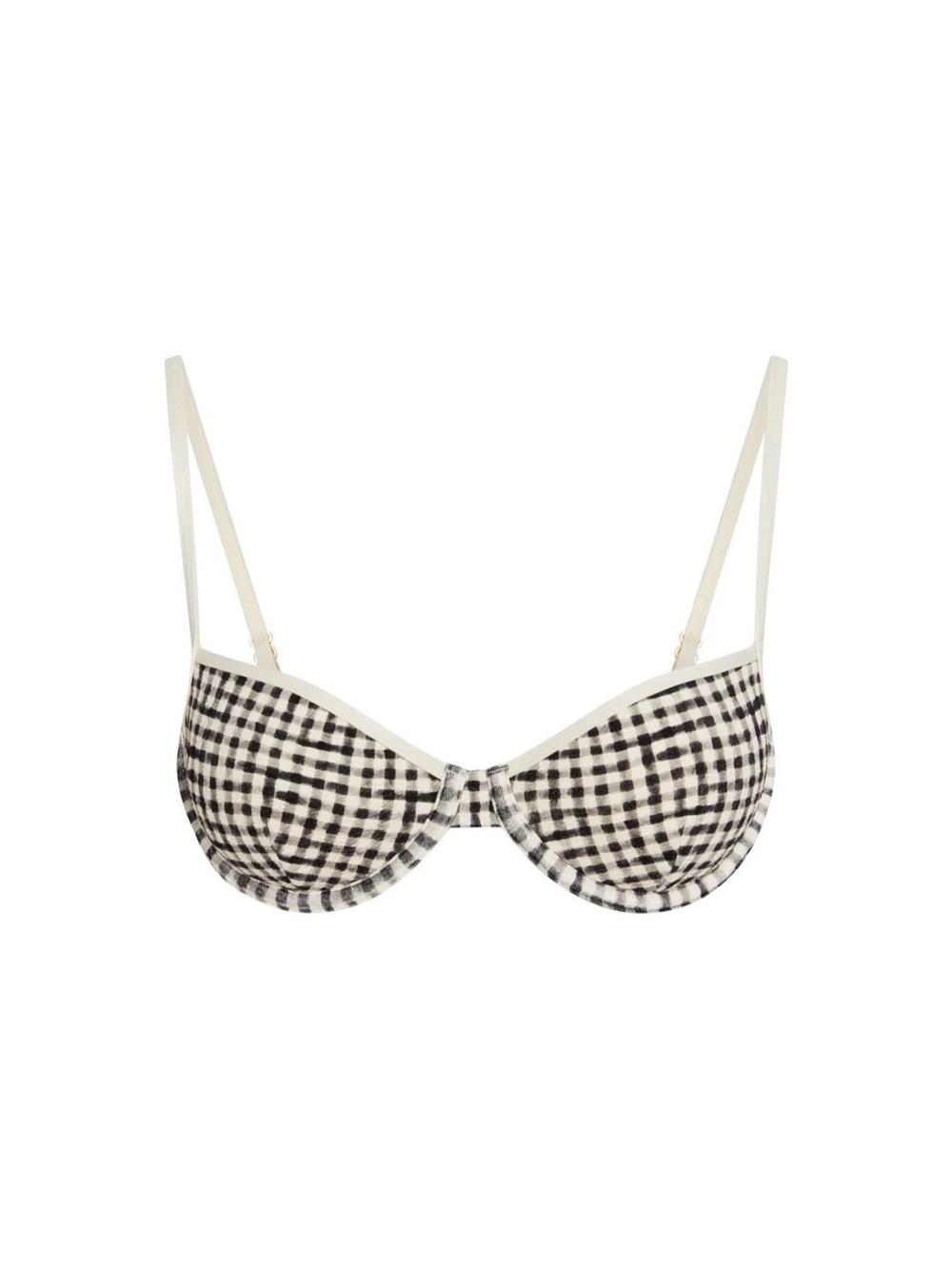Monday Swimwear Black & White Gingham Bikini Top
